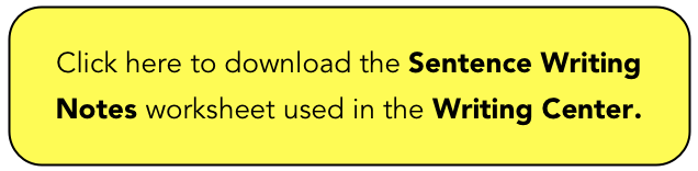 Click here to download the Sentence Writing Notes worksheet used in the Writing Center.